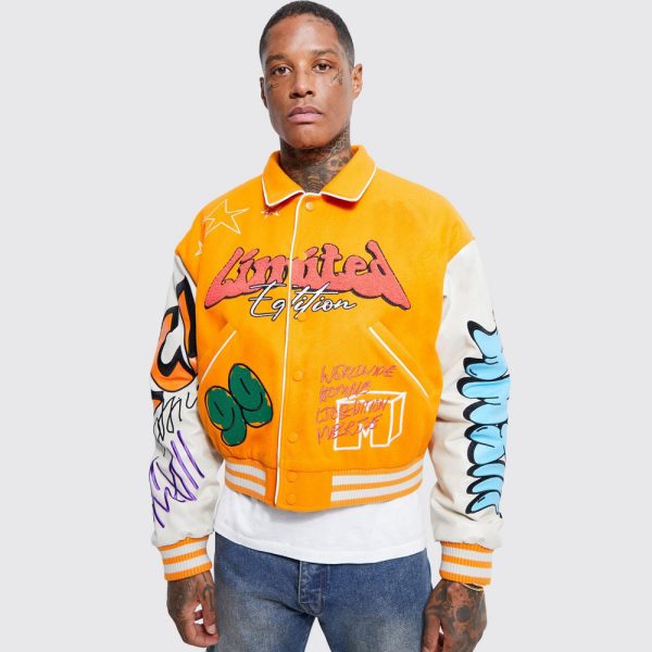 PU Badge Varsity Jacket