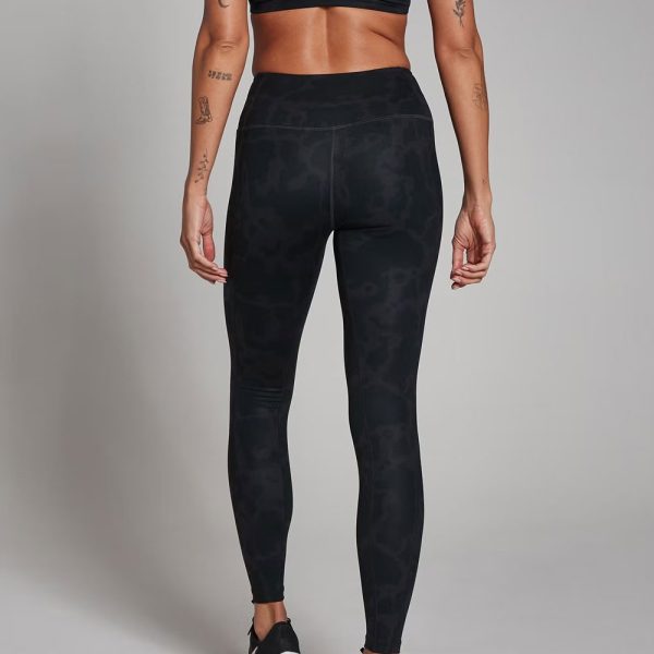 Contrast Texture Leggings - Black - Image 2