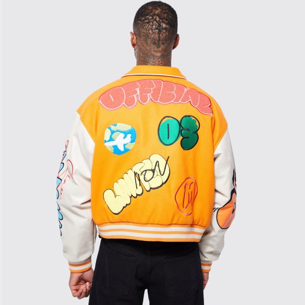 PU Badge Varsity Jacket - Image 2
