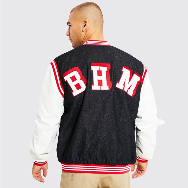 NFL Eagles Oversized Varsity PU Applique Jacket - Image 2