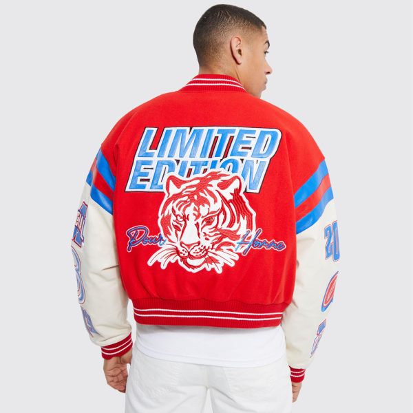 Oversized Boxy Jersey Varsity Jacket - Image 2